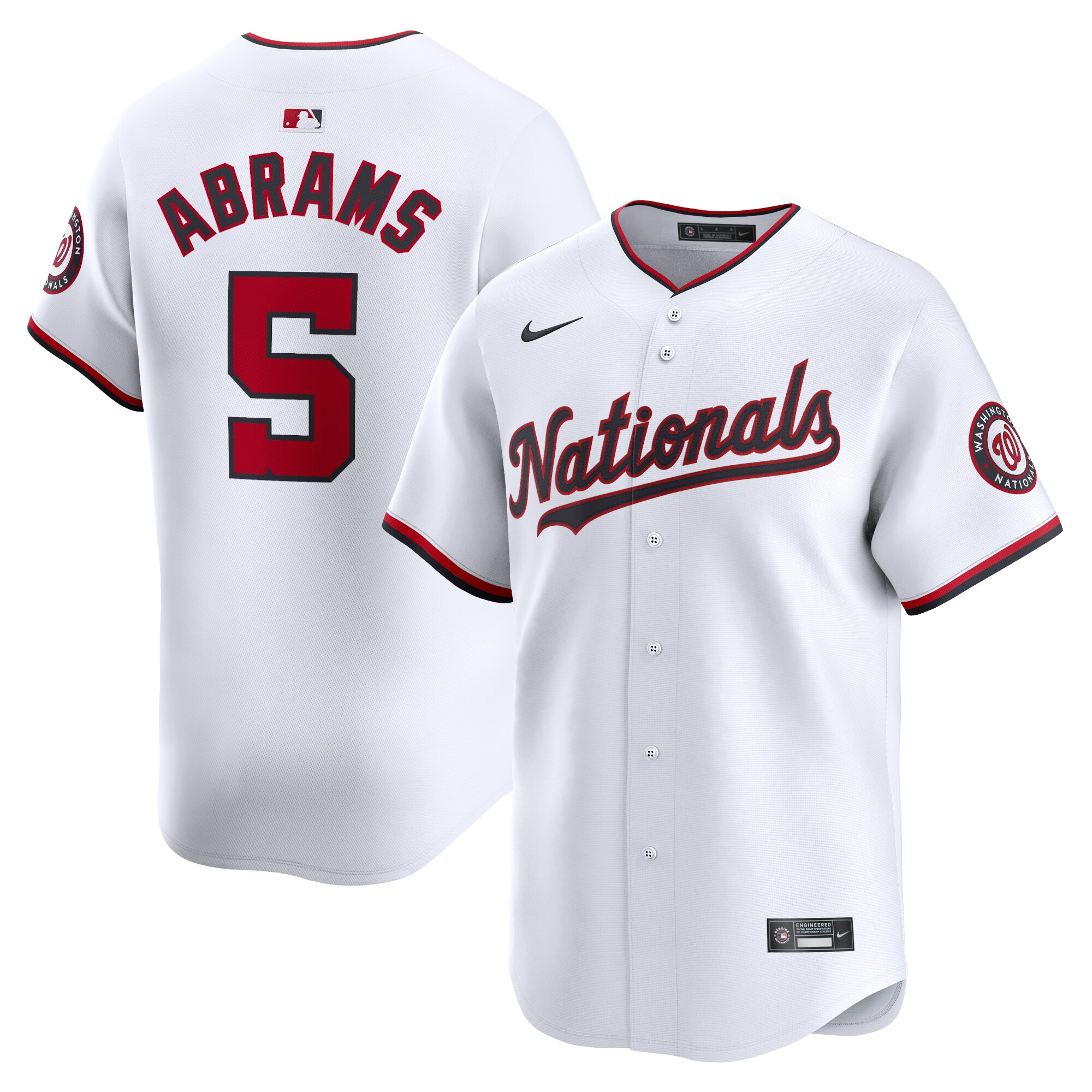 Washington Nationals CJ Abrams White Home Limited Player MLB Jersey Men's
