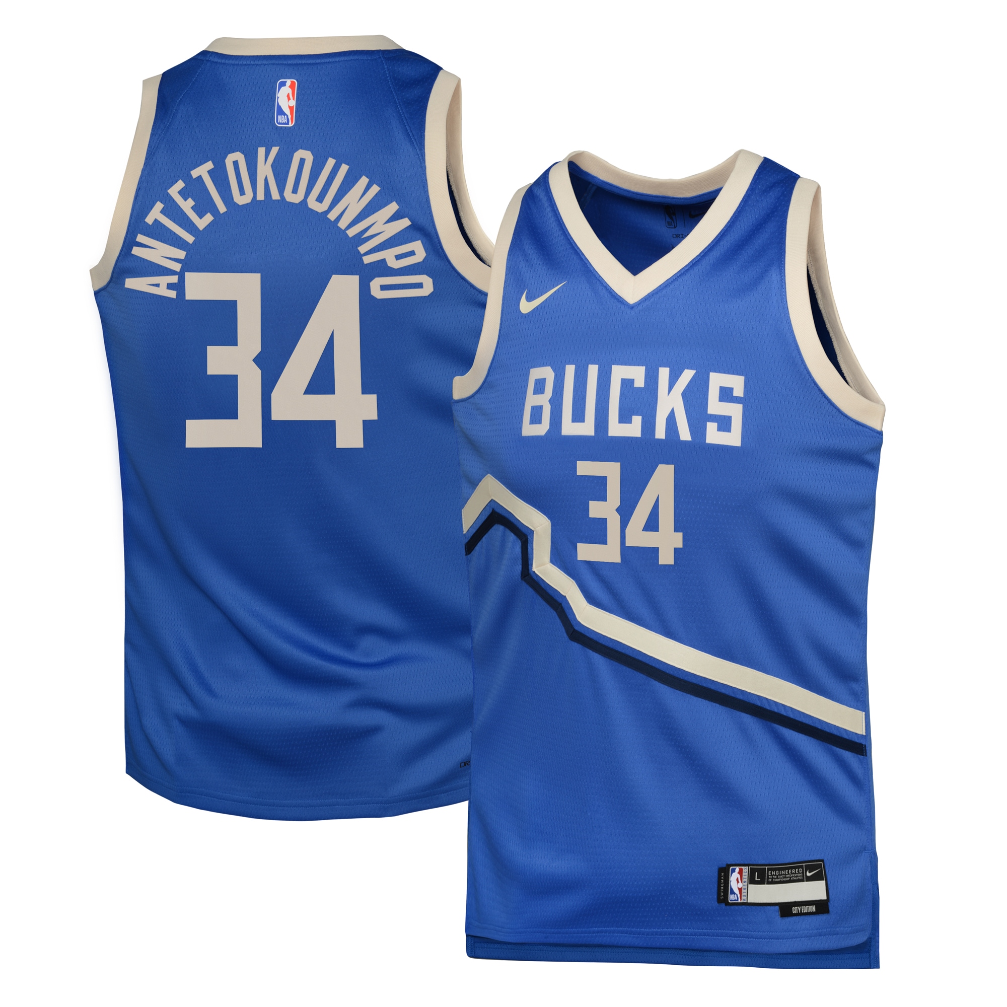 Milwaukee Bucks City Edition Swingman 2024 Royal Giannis Antetokounmp NBA Jersey Youth