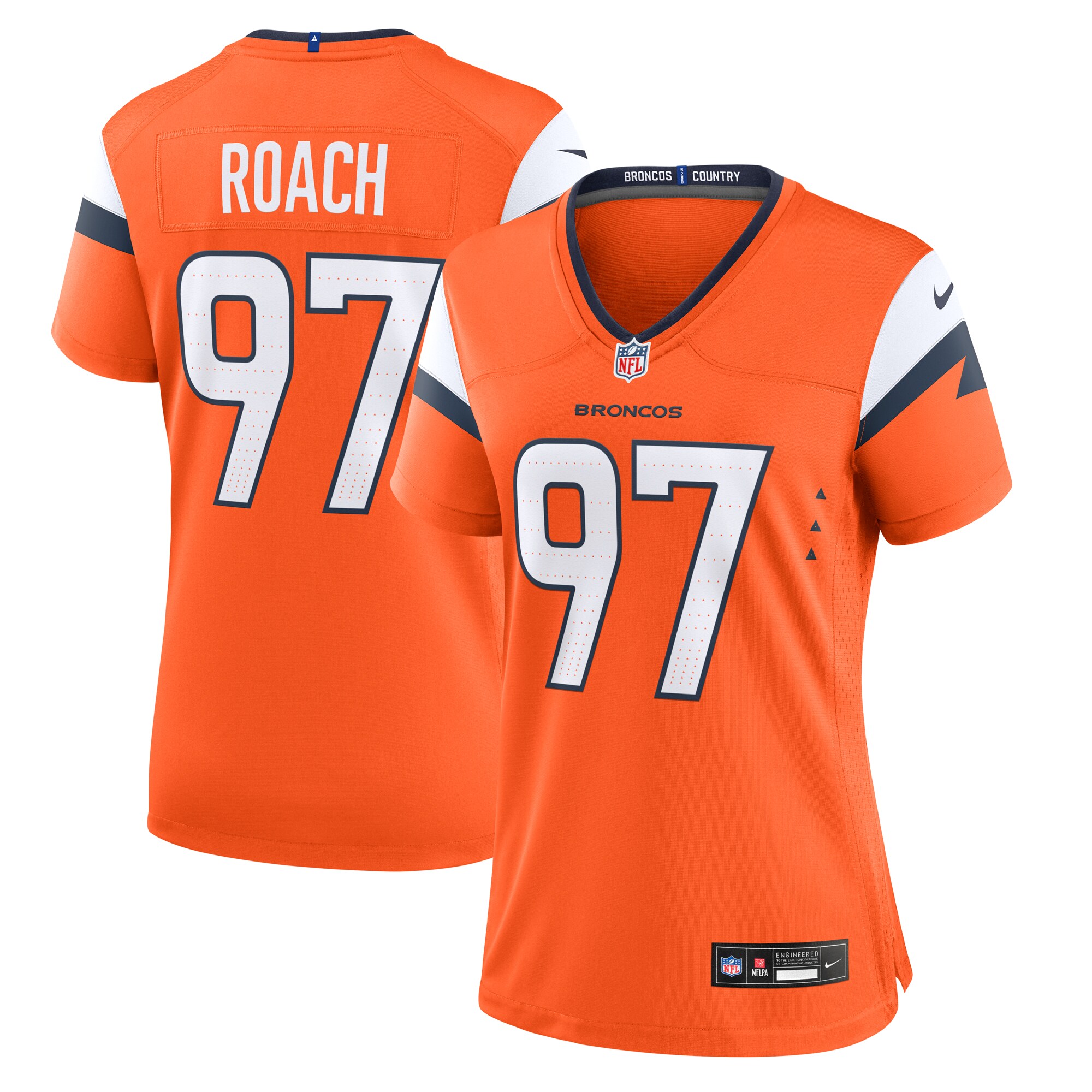Denver Broncos Malcolm Roach Orange Team Game NFL Jersey Women's