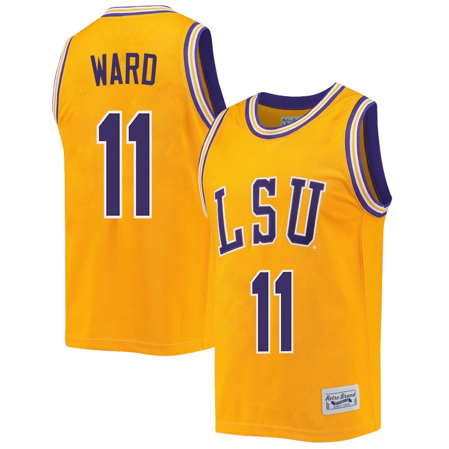 Emily Ward 11 LSU Tigers 2023 Retro- Gold NCAA Jersey Men's