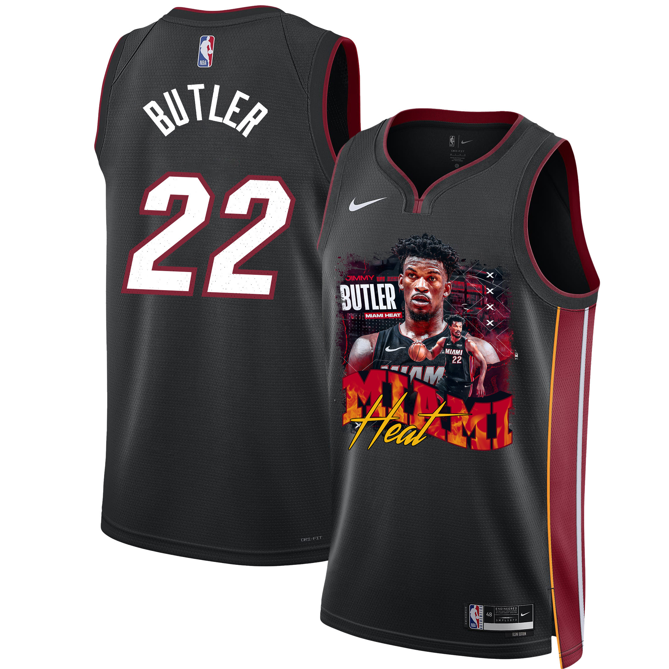 Jimmy Butler 22 Miami Heat Star Performer 2023 Champions Swingman Black NBA Jersey Men's