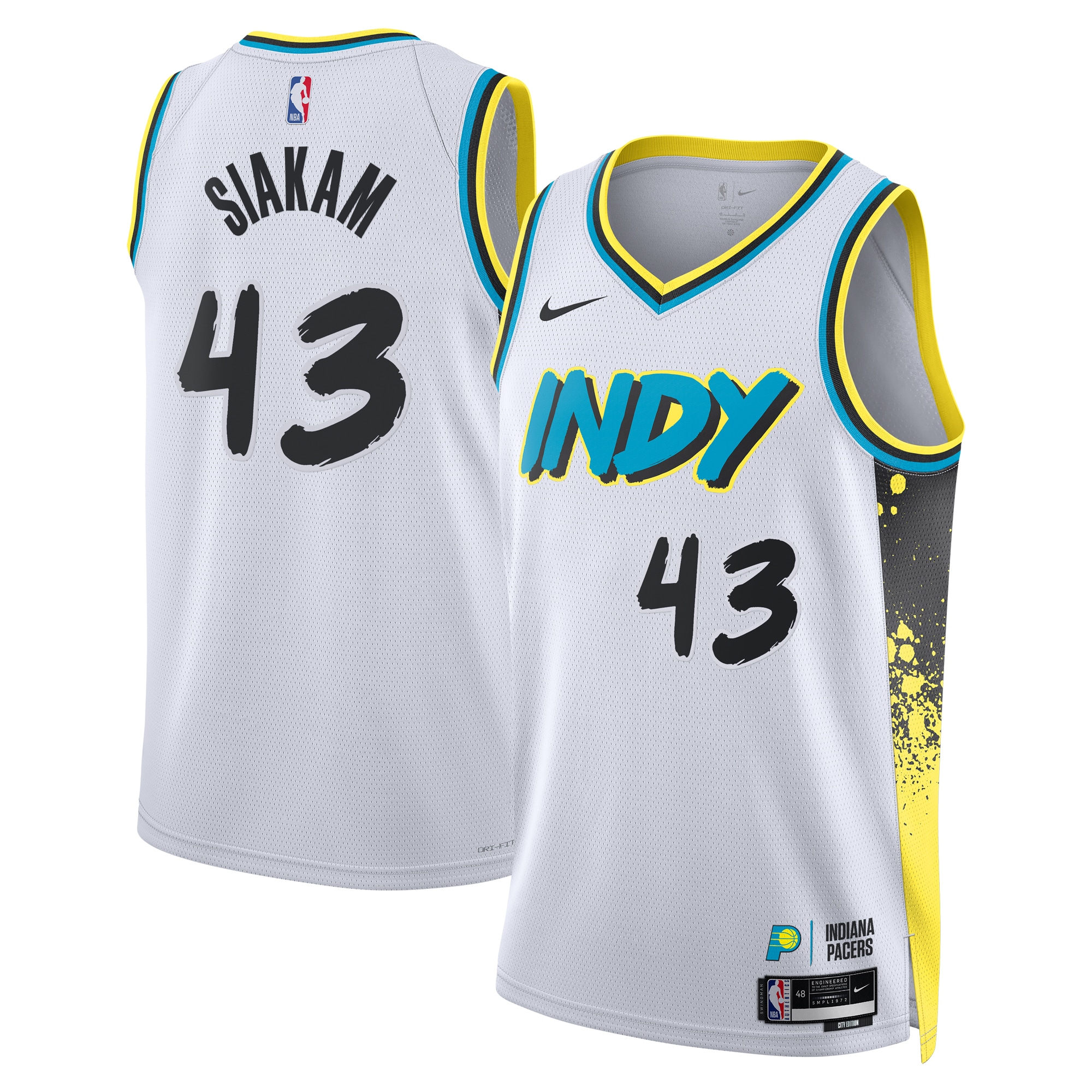 Camiseta City Edition Swingman de los Indiana Pacers 2024 Blanco Pascal Siaka Unisex NBA Jersey Unisex