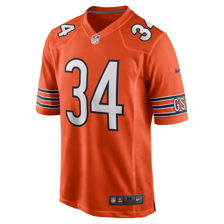 Walter Payton 34 Chicago Bears Retired Orange NFL Jersey Men's