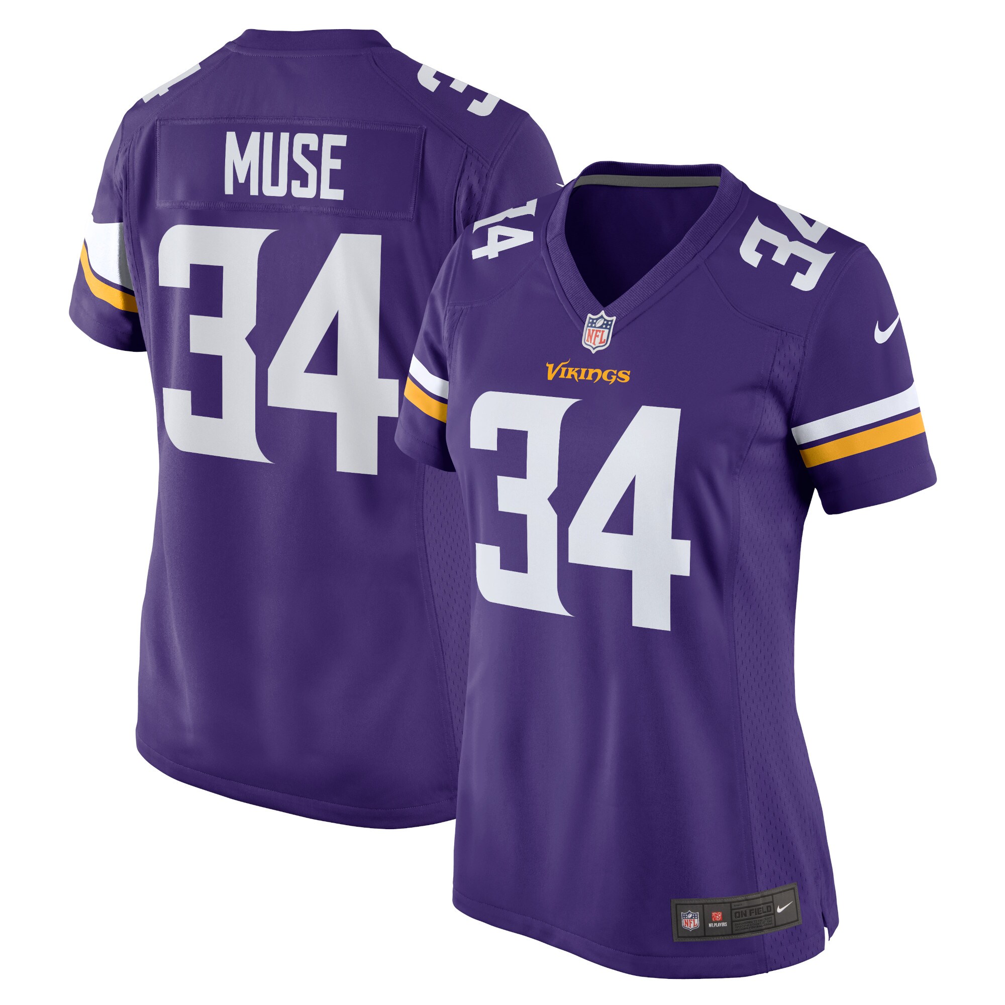 Minnesota Vikings Nick Muse Purple Home Game Player NFL Jersey Women's