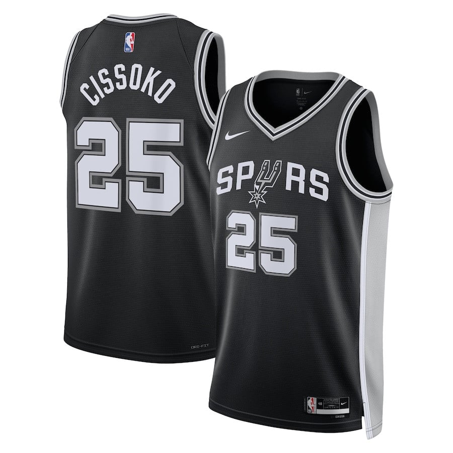 Sidy Cissoko 25 San Antonio Spurs Unisex Swingman Icon Edition Black NBA Jersey Unisex