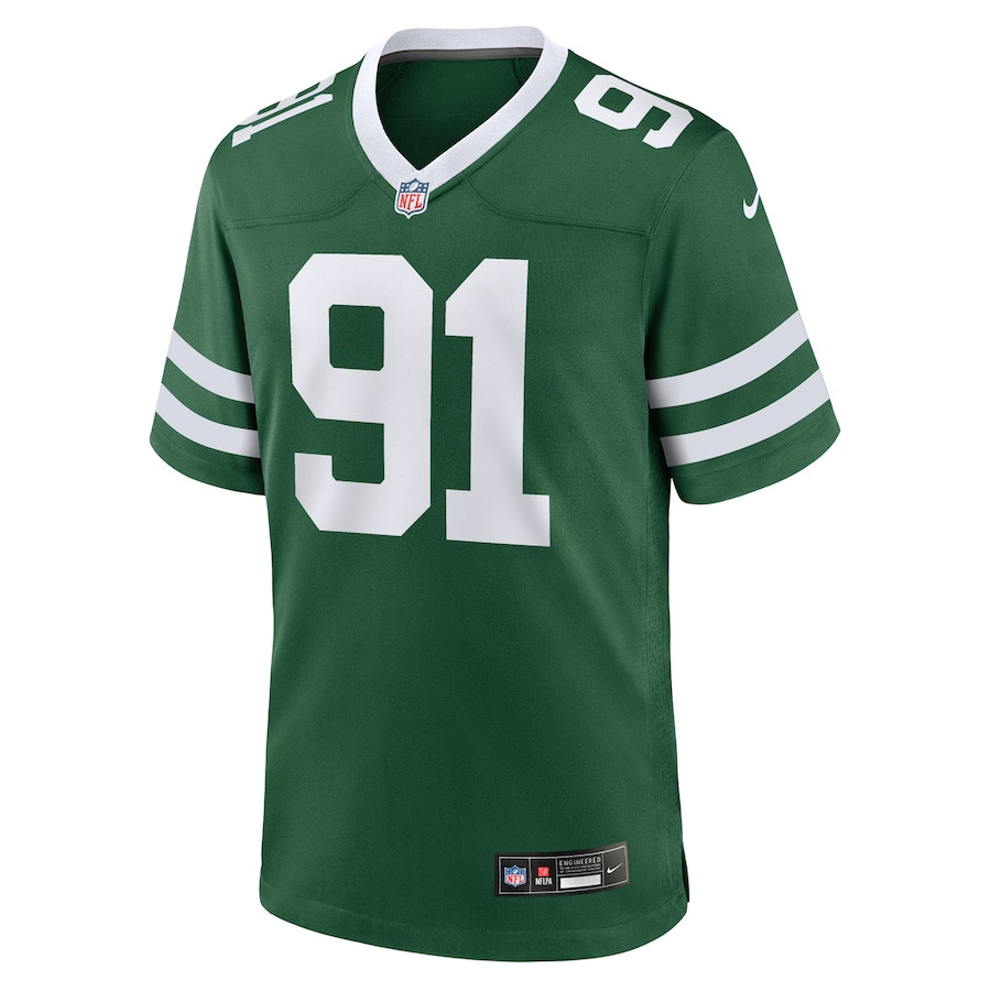 Braiden McGregor 91 New York Jets Team Game Legacy Green NFL Jersey Men's