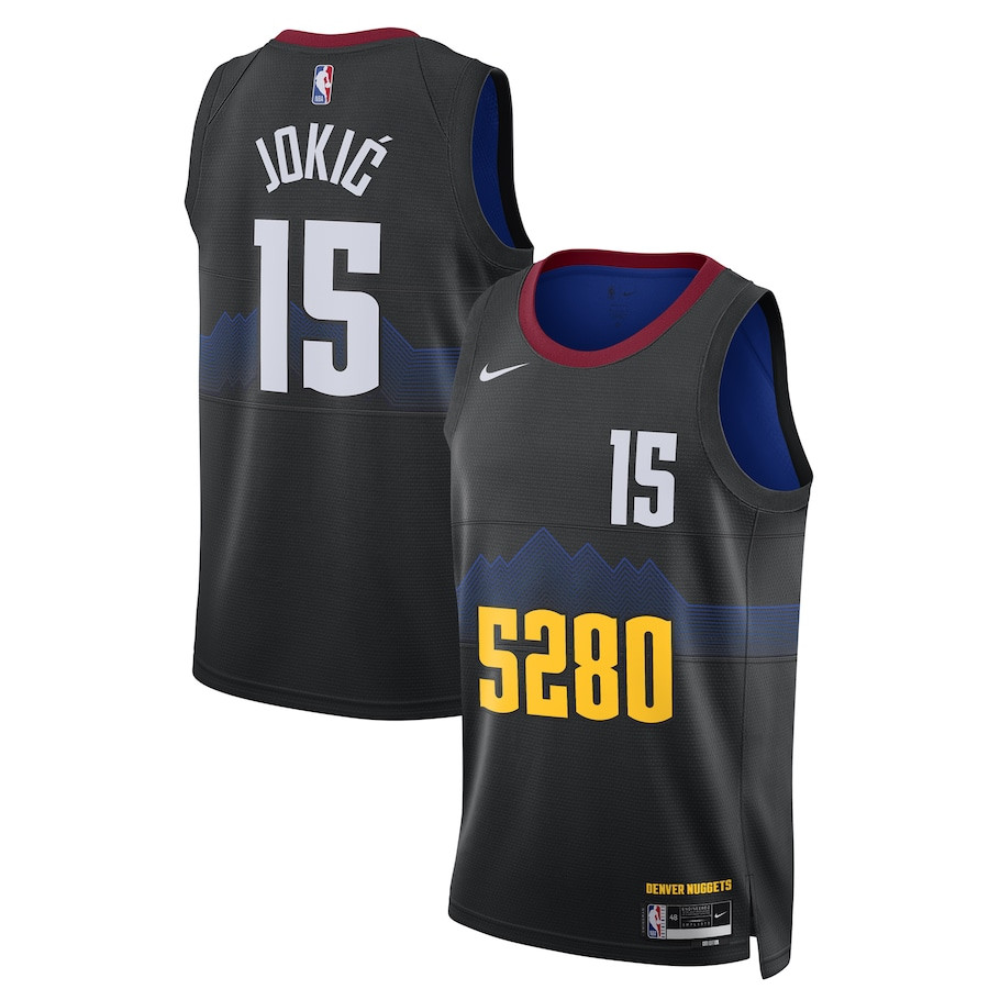 Nikola Jokic 15 Denver Nuggets 2023/24 Swingman Black City Edition NBA Jersey Men's
