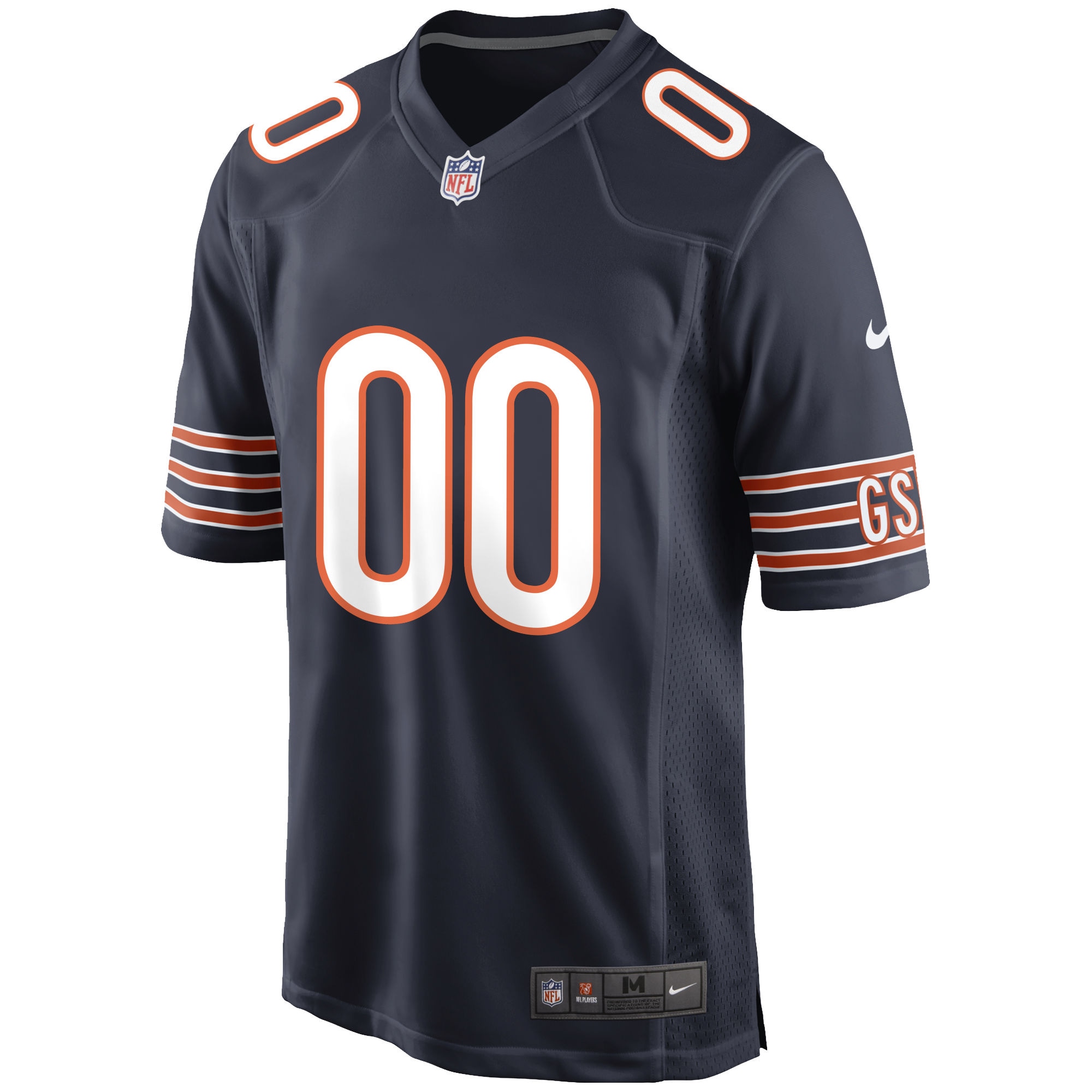 Chicago Bears Navy Custom Game NFL Jersey Men's