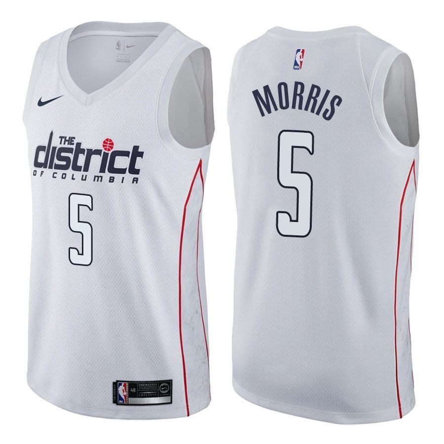 Washington Wizards Markieff Morris 5 City Editio White NBA Jersey Men's