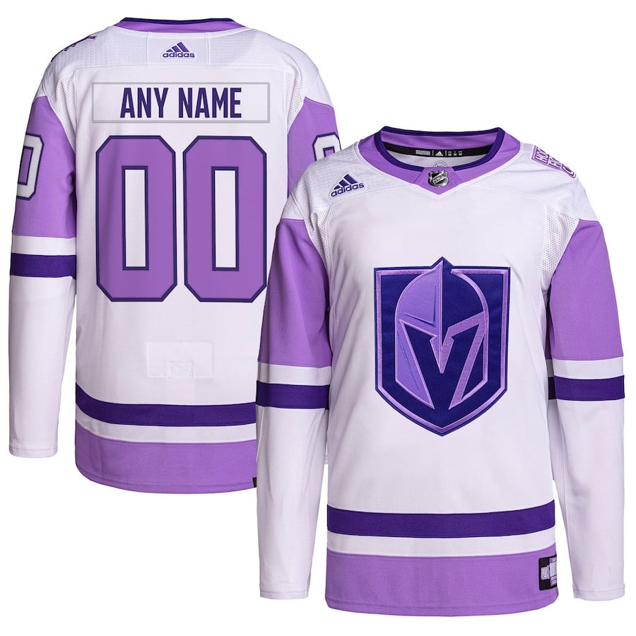 Vegas Golden Knights Fights Cancer Primegreen Custom White/Purple NHL Jersey Men's