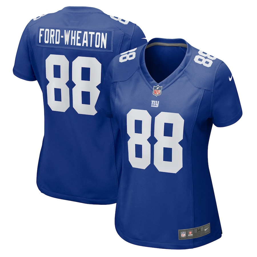 Bryce Ford-Wheaton 88 New York Giants Game Royal NFL Jersey Women's