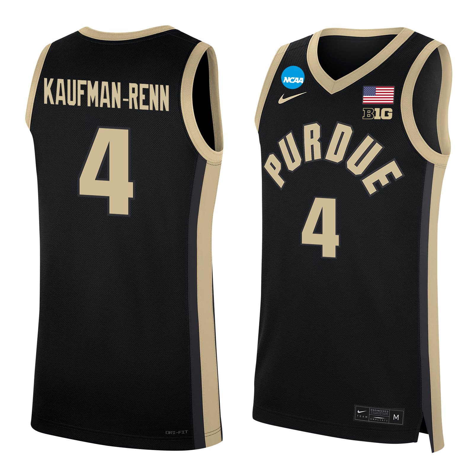 Trey Kaufman-Renn 4 Purdue Boilermakers 2024 Black Unisex NCAA Jersey Unisex