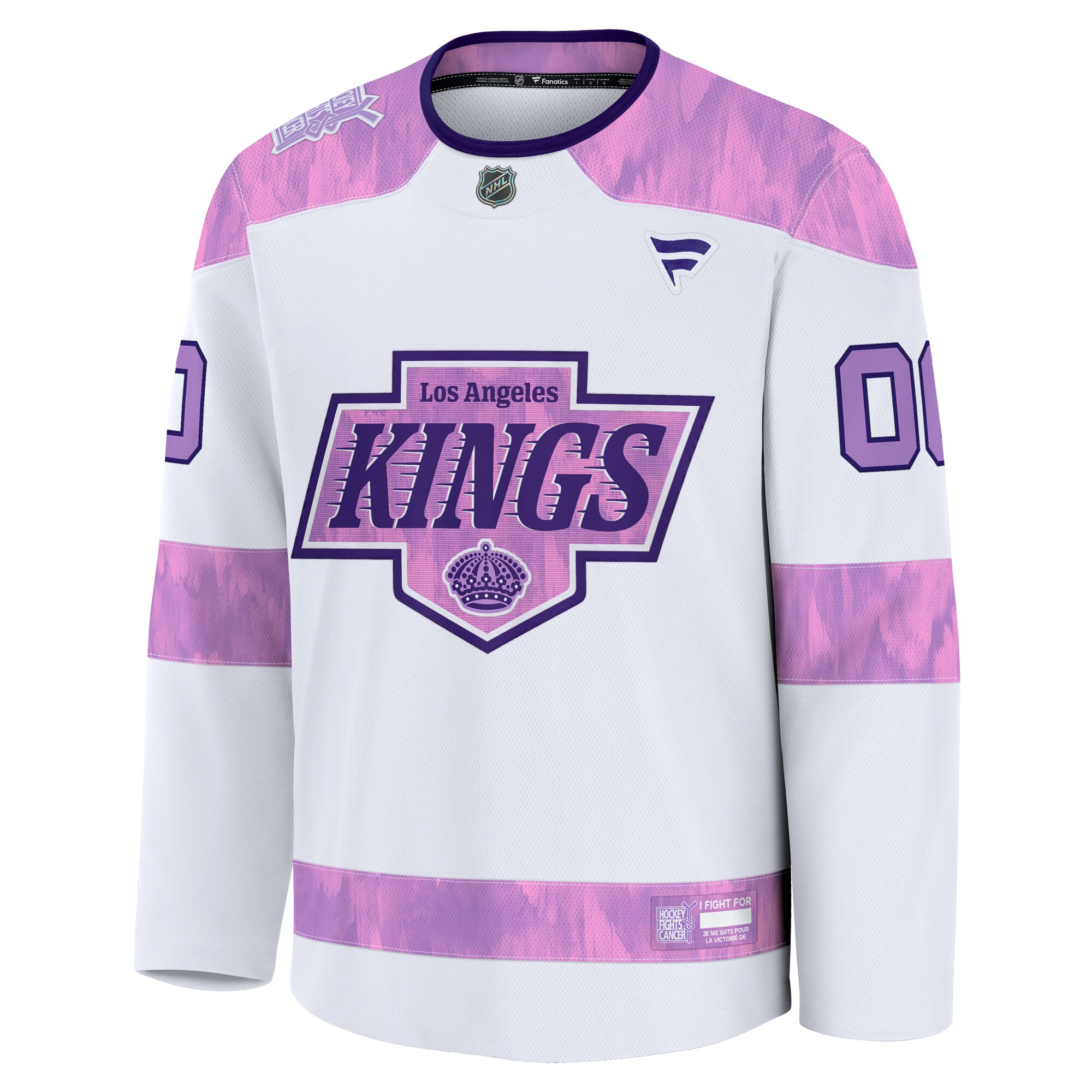 Los Angeles Kings White 2024 Fights Cancer Custom Practice NHL Jersey Men's