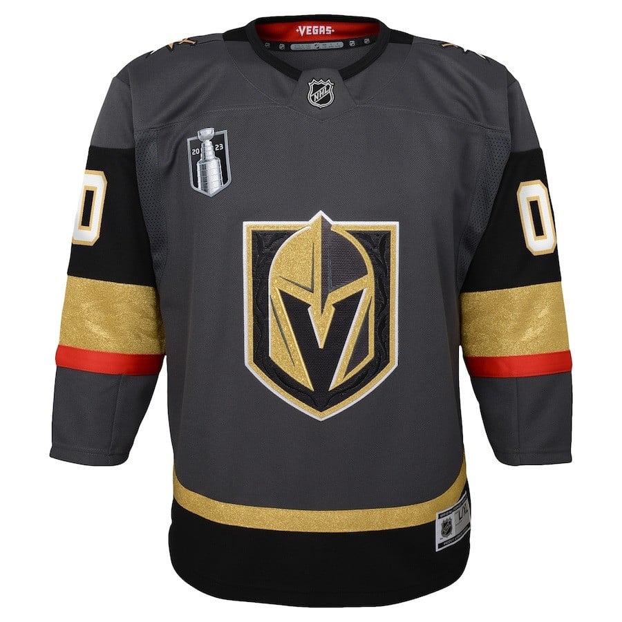 Custom 00 Vegas Golden Knights 2023 Stanley Cup Final Alternate Black NHL Jersey Youth