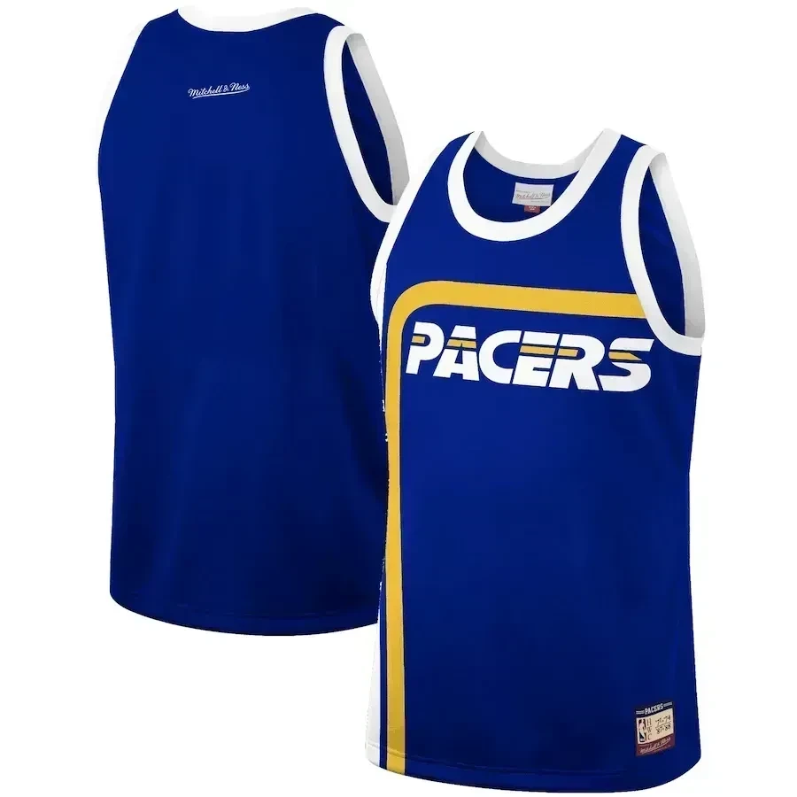 Indiana Pacers Mitchell Ness Hardwood Classics Team Heritage Fashion Royal NBA Jersey Men's