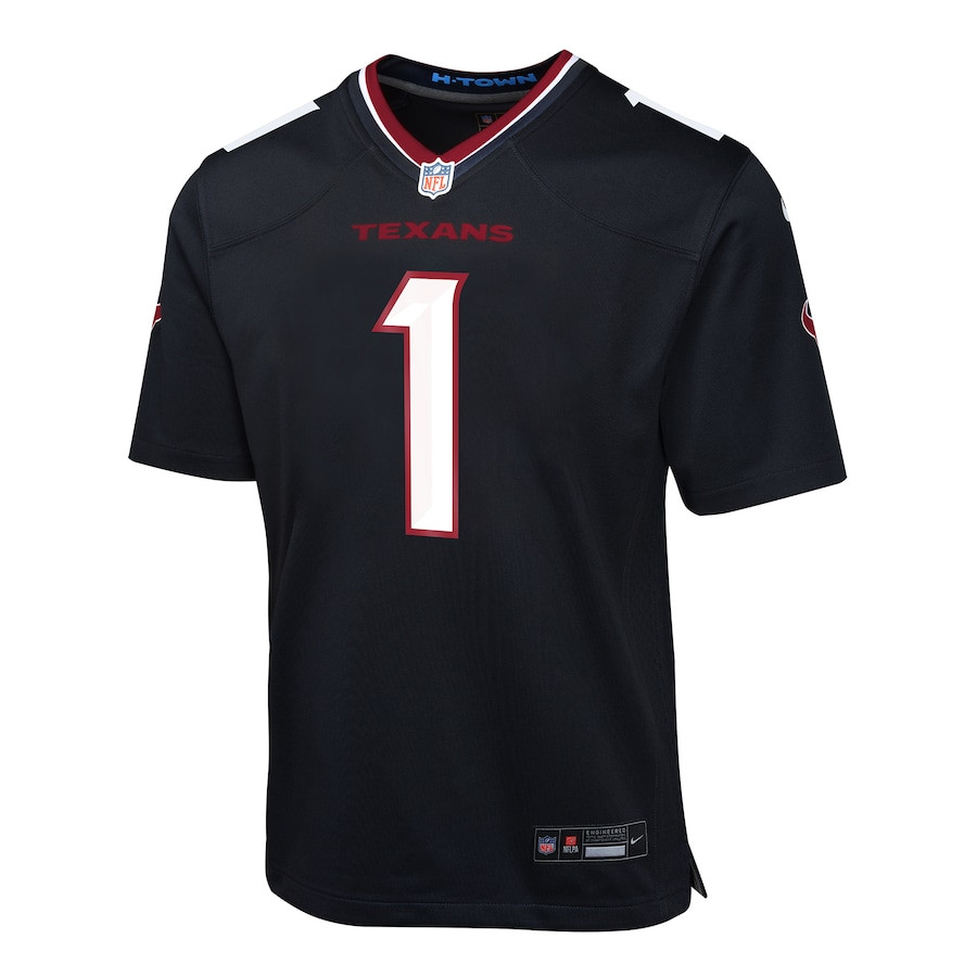 Stefon Diggs 1 Houston Texans Team Player Game Navy NFL Jersey Youth