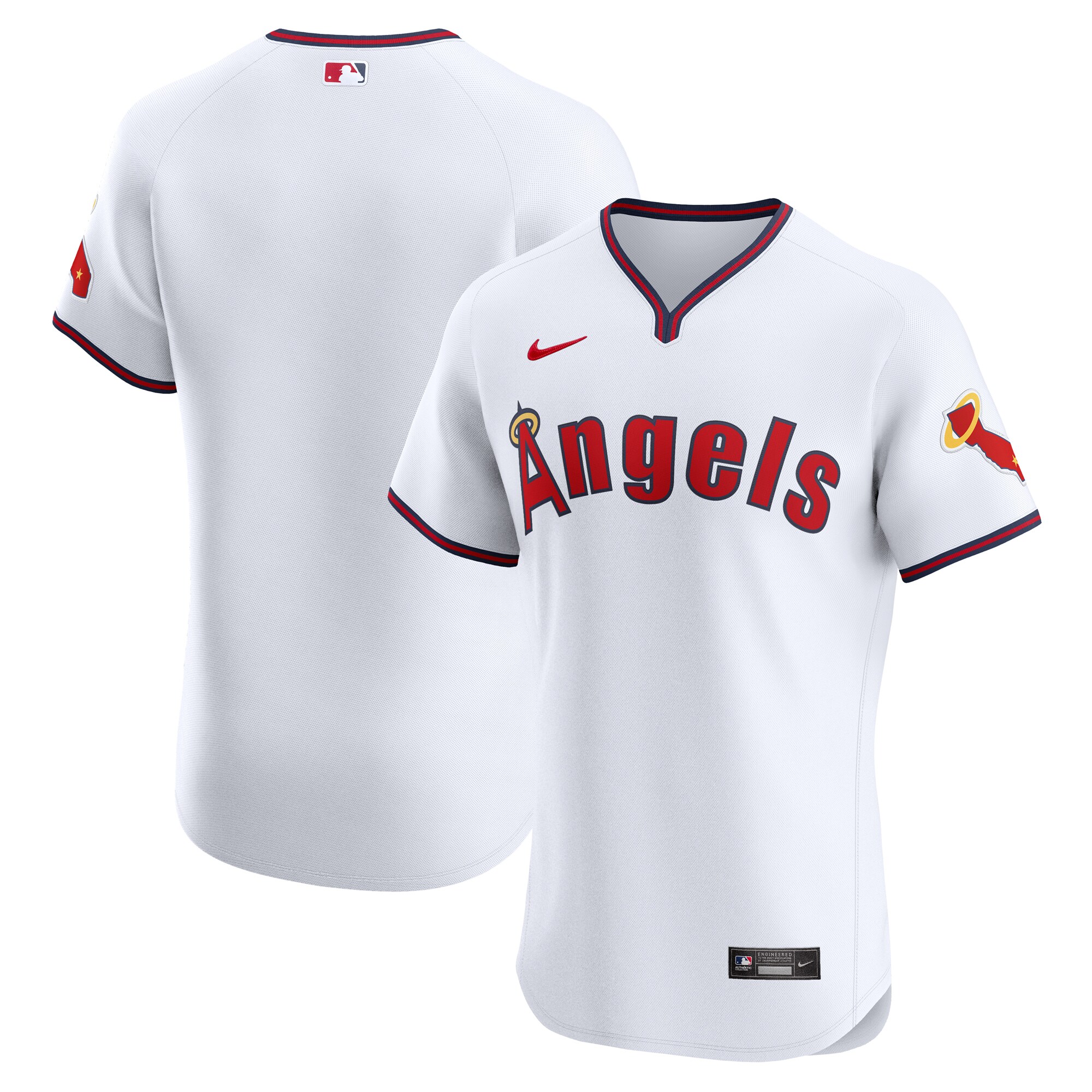Los Angeles Angels White Alternate Vapor Premier Elite Patch MLB Jersey Men's