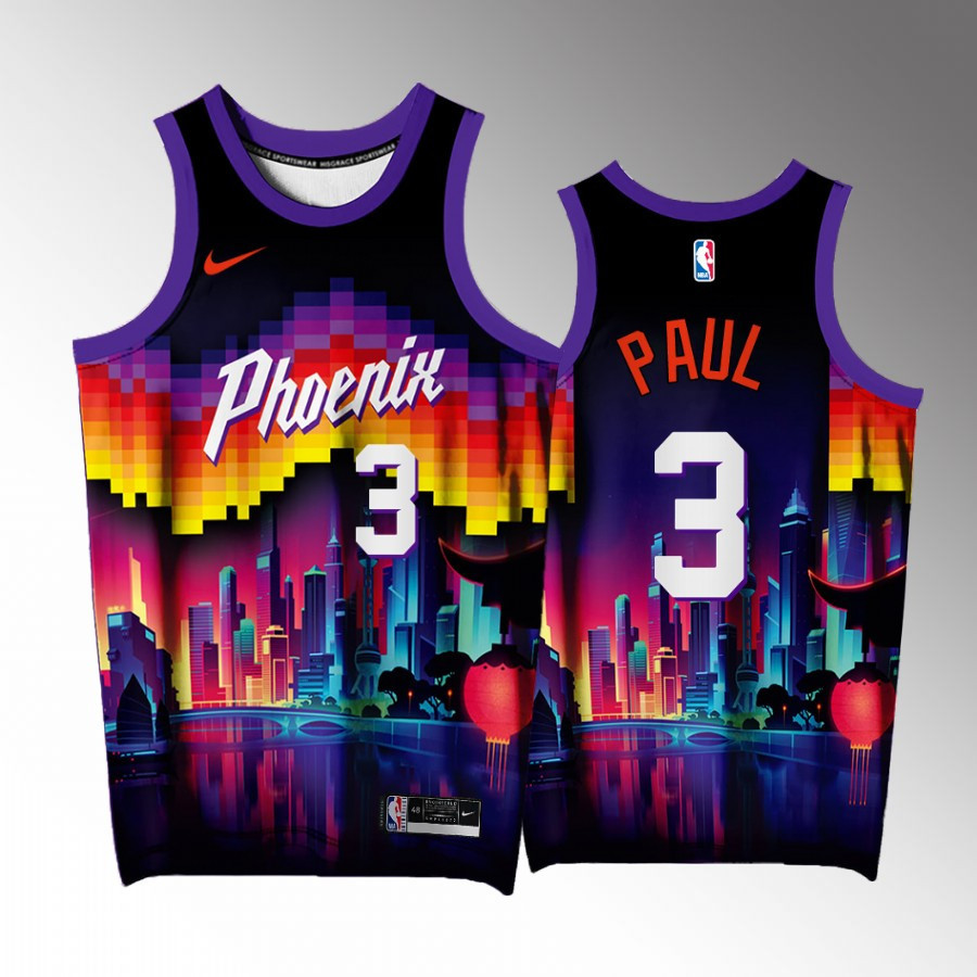 Chris Paul 3 Phoenix Suns Purple Arizona City Exclusive Edition NBA Jersey Men's