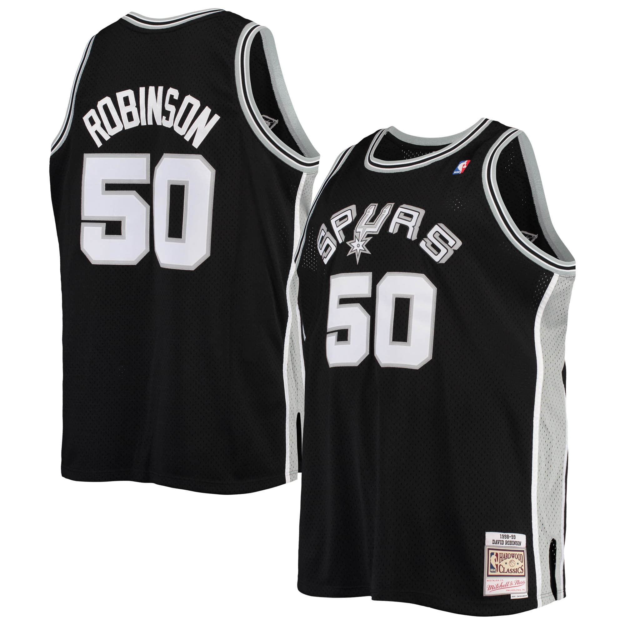 Mitchell Ness David Robinson Black San Antonio Spurs 1998/99 Big Tall Hardwood Classics Swingman NBA Jersey Men's