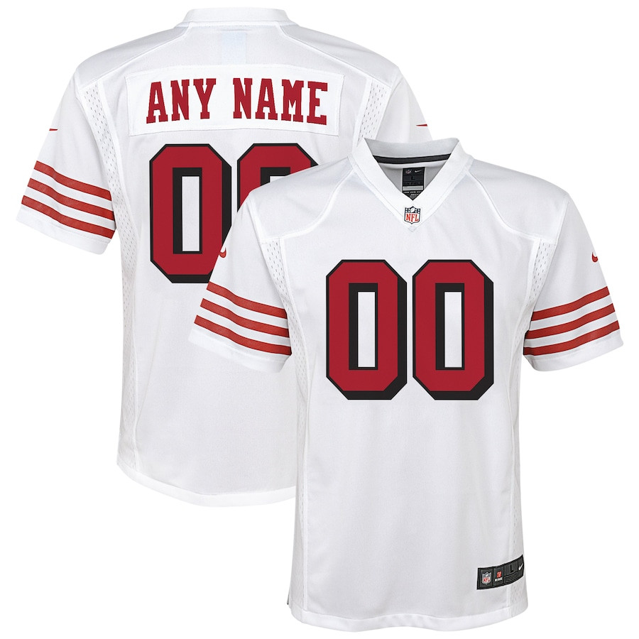 San Francisco 49ers Custom Alternate Game White NFL Jersey Youth