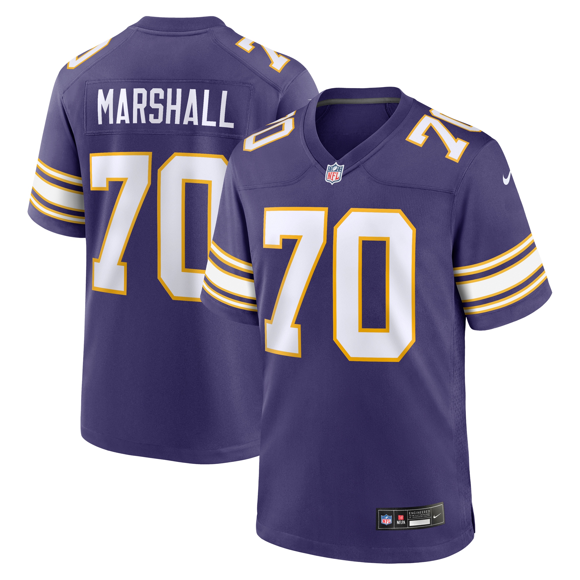 Minnesota Vikings Jim Marshall Purple Classic Retired Player NFL Jersey Men's