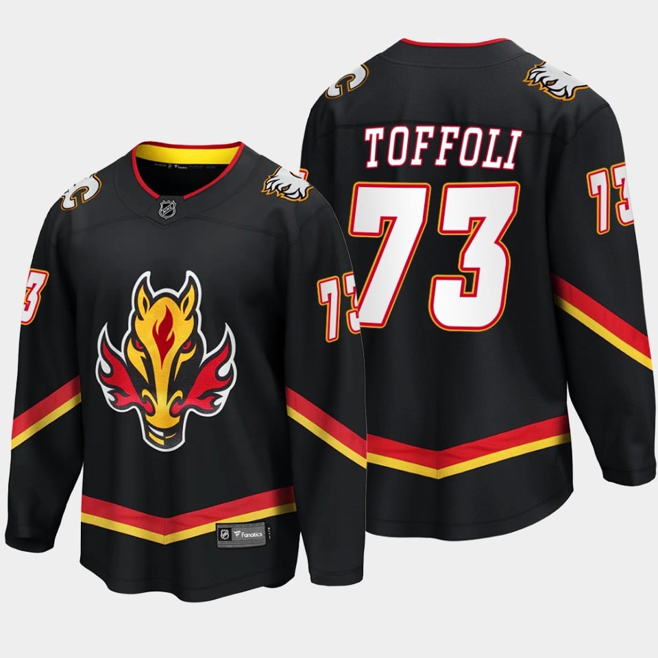 Calgary Flames Tyler Toffoli 73 Alternate Black Breakaway Player NHL Jersey Men's