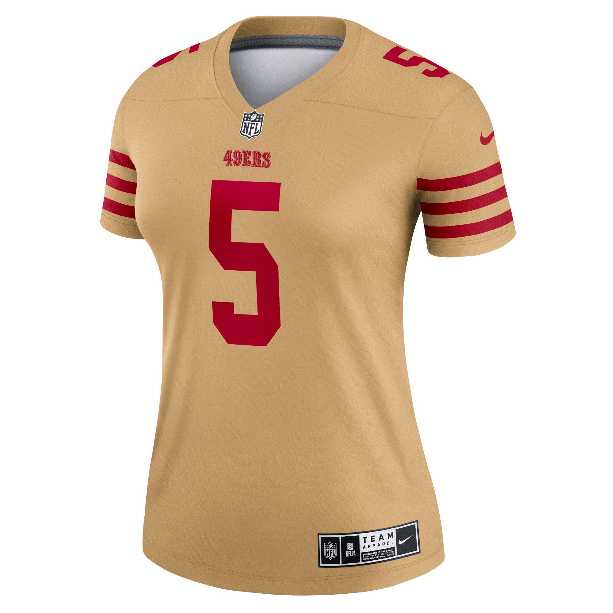 San Francisco 49ers Trey Lance Gold Inverted Legend Player Performance Top NFL Jersey Women's