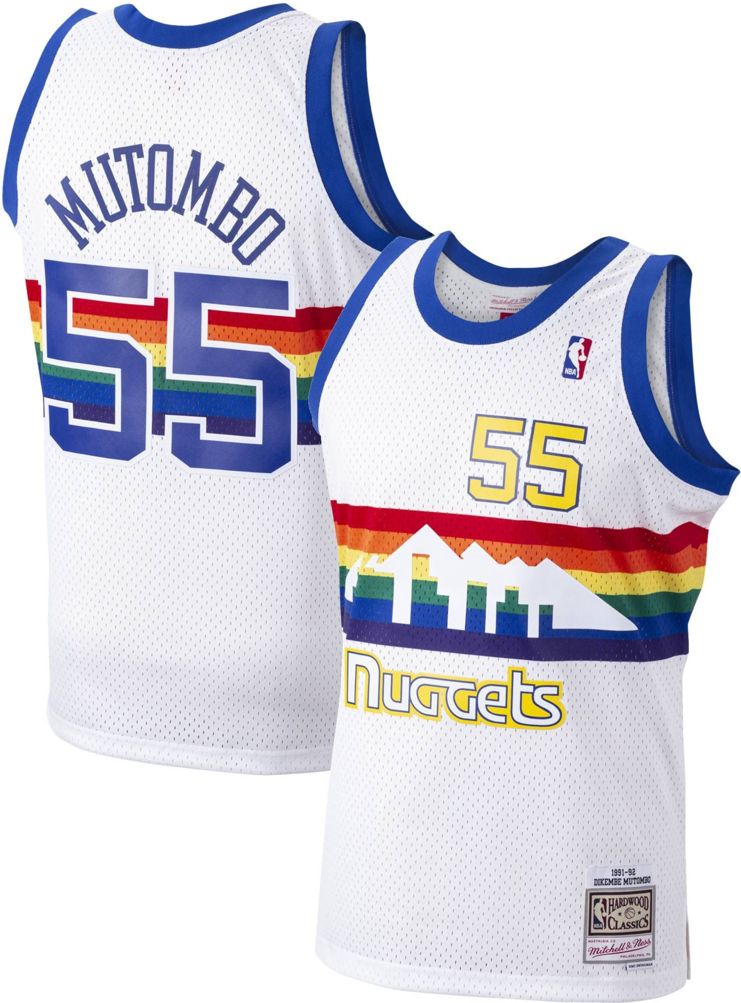 Mitchell Ness Denver Nuggets Dikembe Mutombo 55 Swingman NBA Jersey Men's