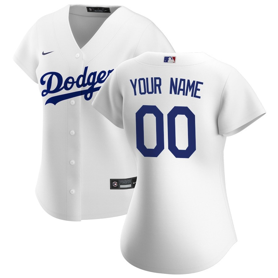 Los Angeles Dodgers Home Custom White MLB Jersey Women's