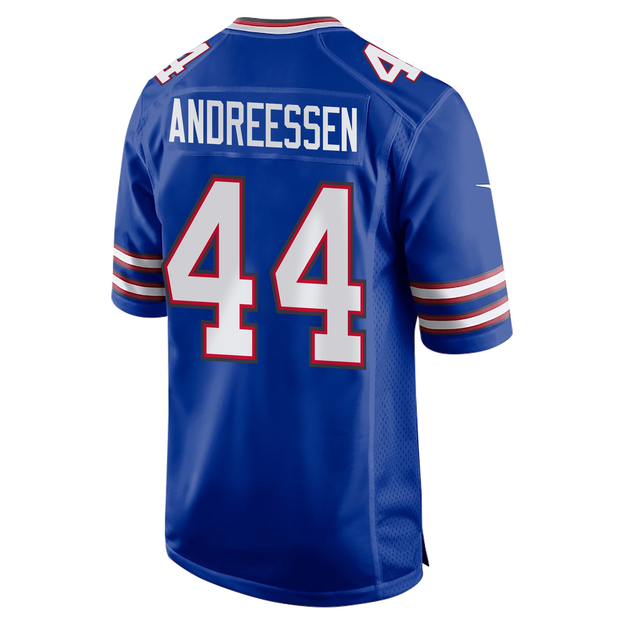 Joe Andreessen 44 Buffalo Bills Super Bowl LIX Champions Patch New Orleans Where Legends Are Made' EMBROIDERED Game Royal NFL Jersey Men's