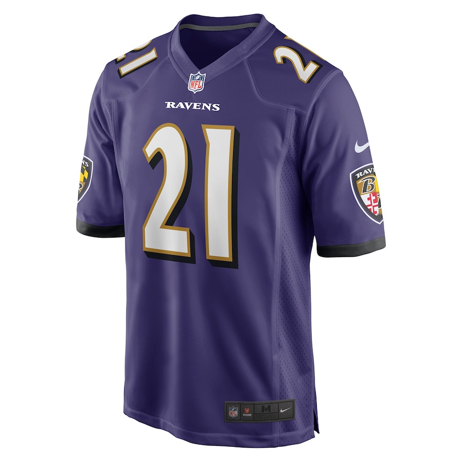 Brandon Stephens 21 Baltimore Ravens Team Game Purple NFL Jersey Men's