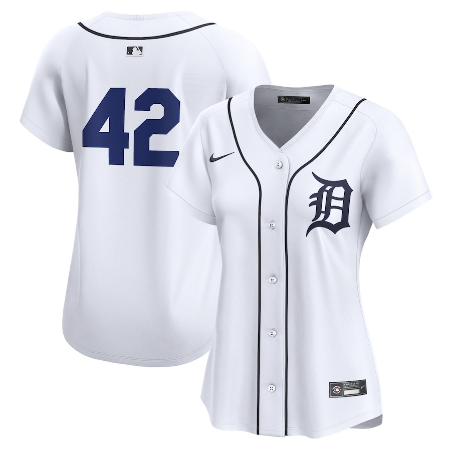 Detroit Tigers 2024 Jackie Robinson Day Home Limited White MLB Jersey Women's