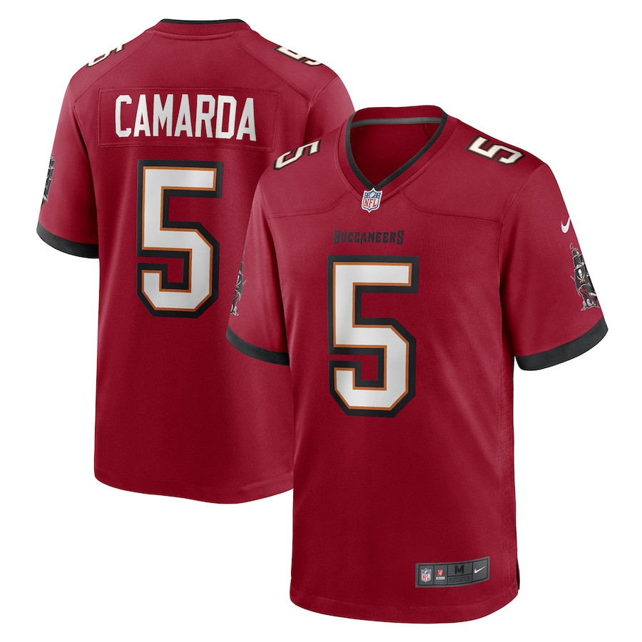 Jake Camarda 5 Tampa Bay Buccaneers Game Red NFL Jersey Men's