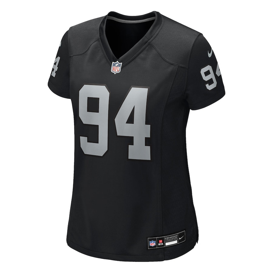 Christian Wilkins 94 Las Vegas Raiders Team Game Black NFL Jersey Women's