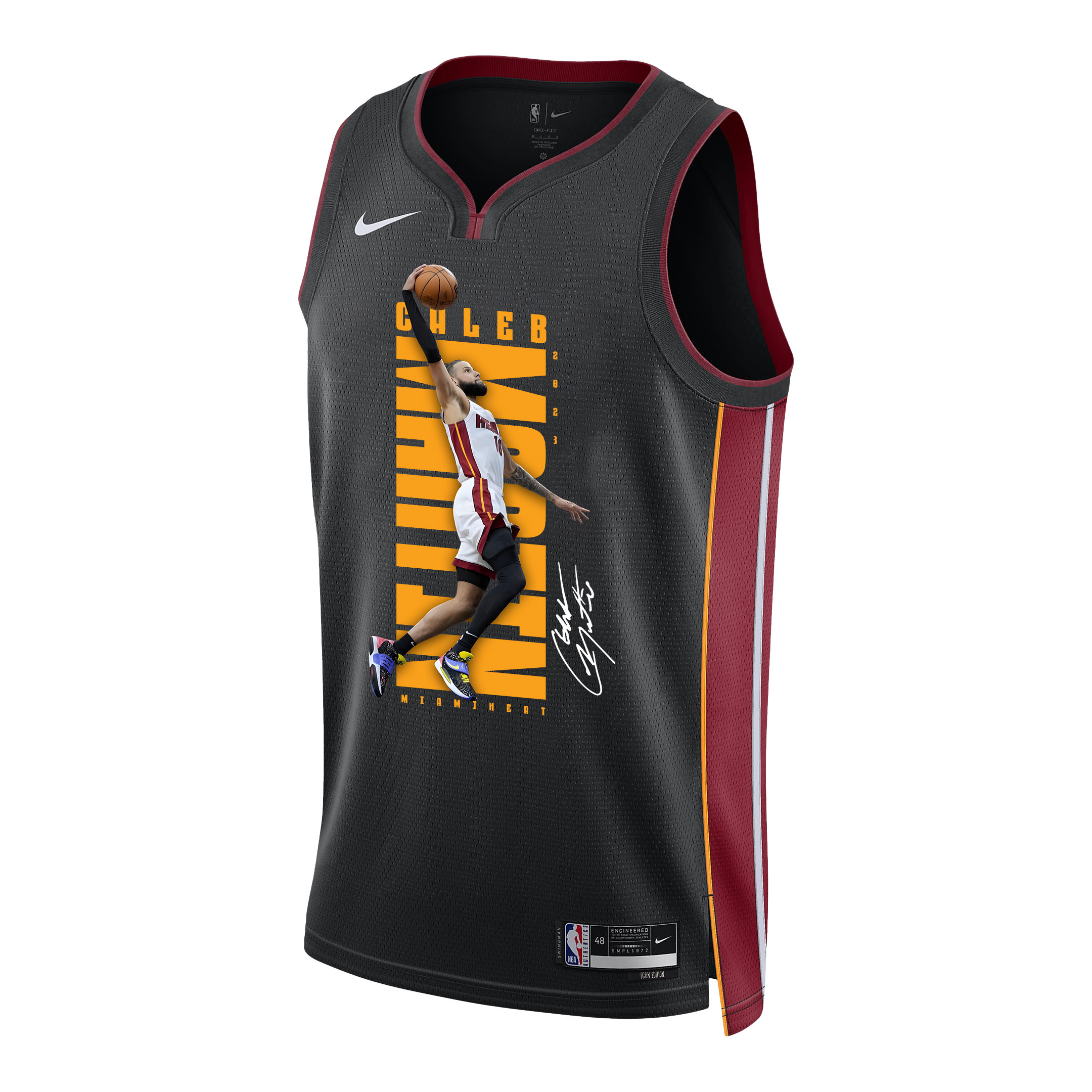Caleb Martin 16 Miami Heat Energizing Force 2023 Champions Swingman Black NBA Jersey Men's