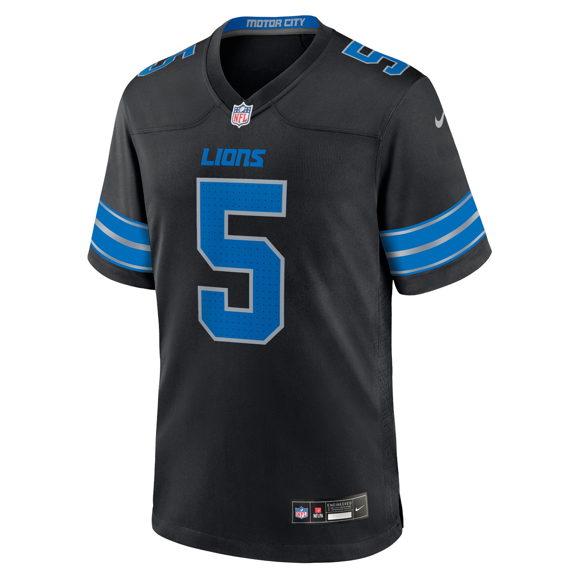 Detroit Lions David Montgomery Black 2nd Alternate Game NFL Jersey Men's