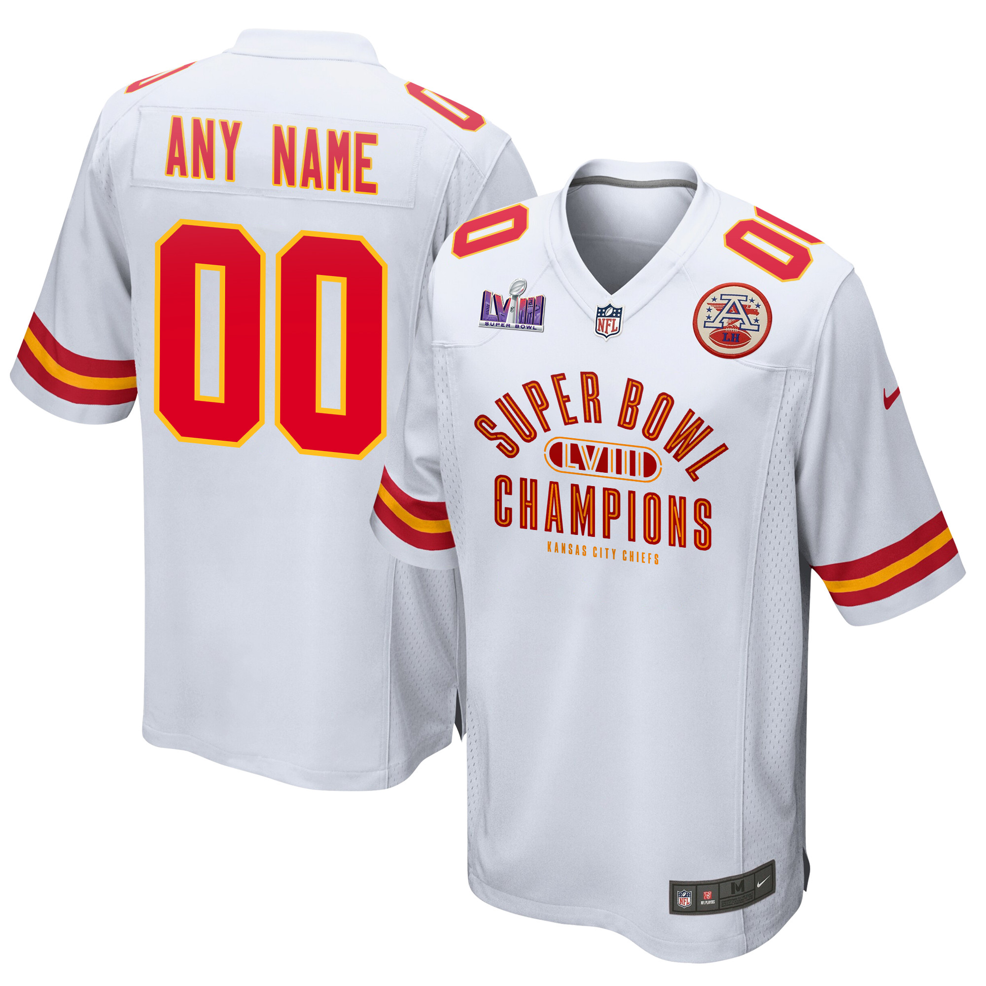 Kansas City Chiefs Super Bowl LVIII Champions Under The Lights Game Custom White NFL Jersey Men's