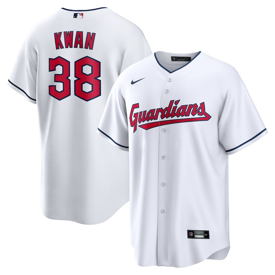 Steven Kwan 38 Cleveland Guardians Home White MLB Jersey Men's