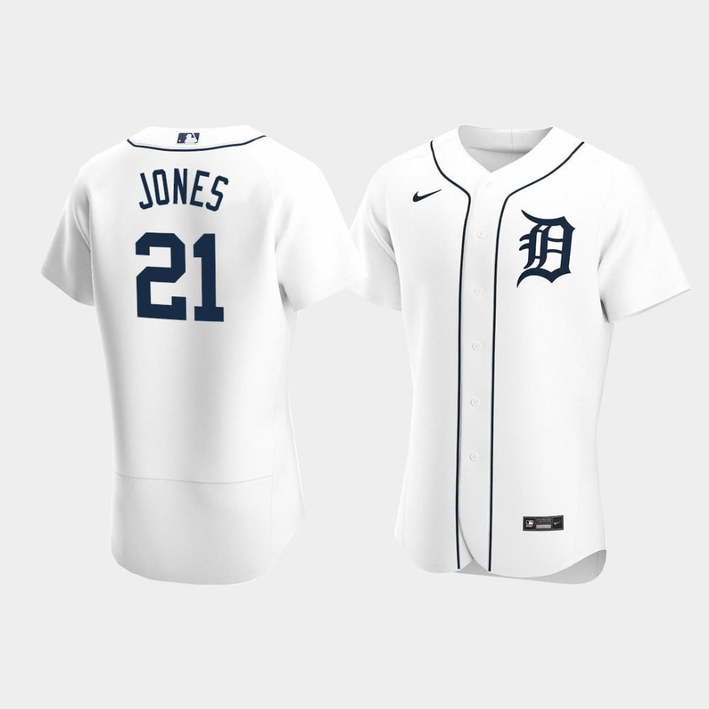 JaCoby Jones 21 Detroit Tigers White Home MLB Jersey Men's