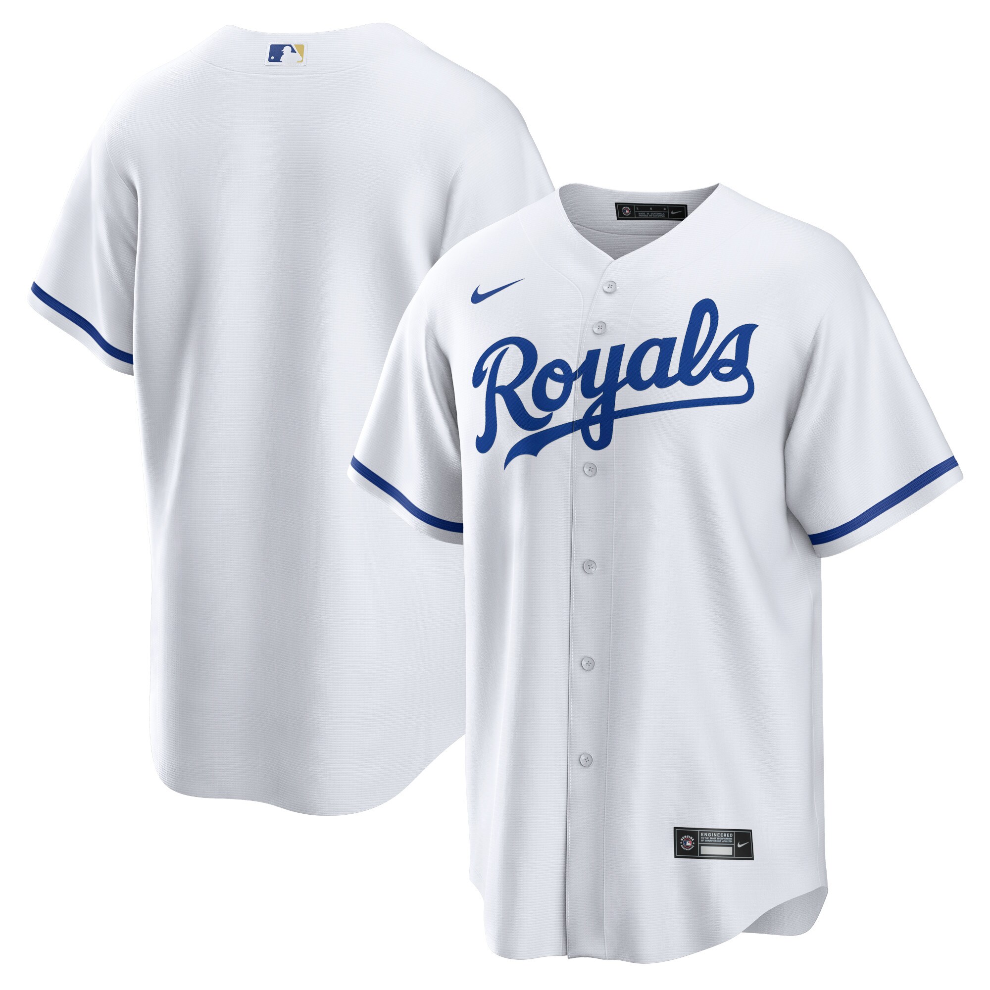 Kansas City Royals White Home Blank MLB Jersey Men's