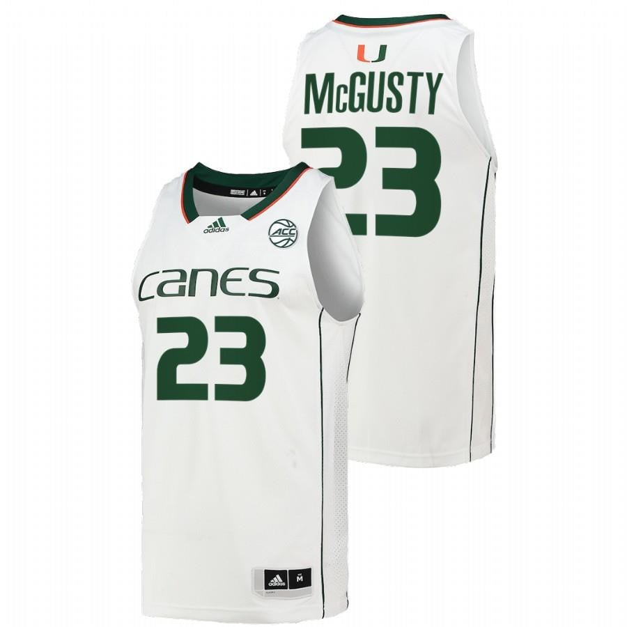 Miami Hurricanes Kameron McGusty 23 202 White College NCAA Jersey Men's