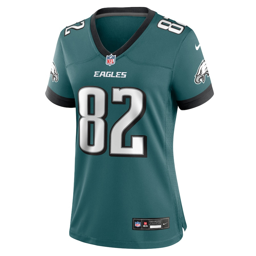 Ainias Smith 82 Philadelphia Eagles Team Game Midnight Green NFL Jersey Women's