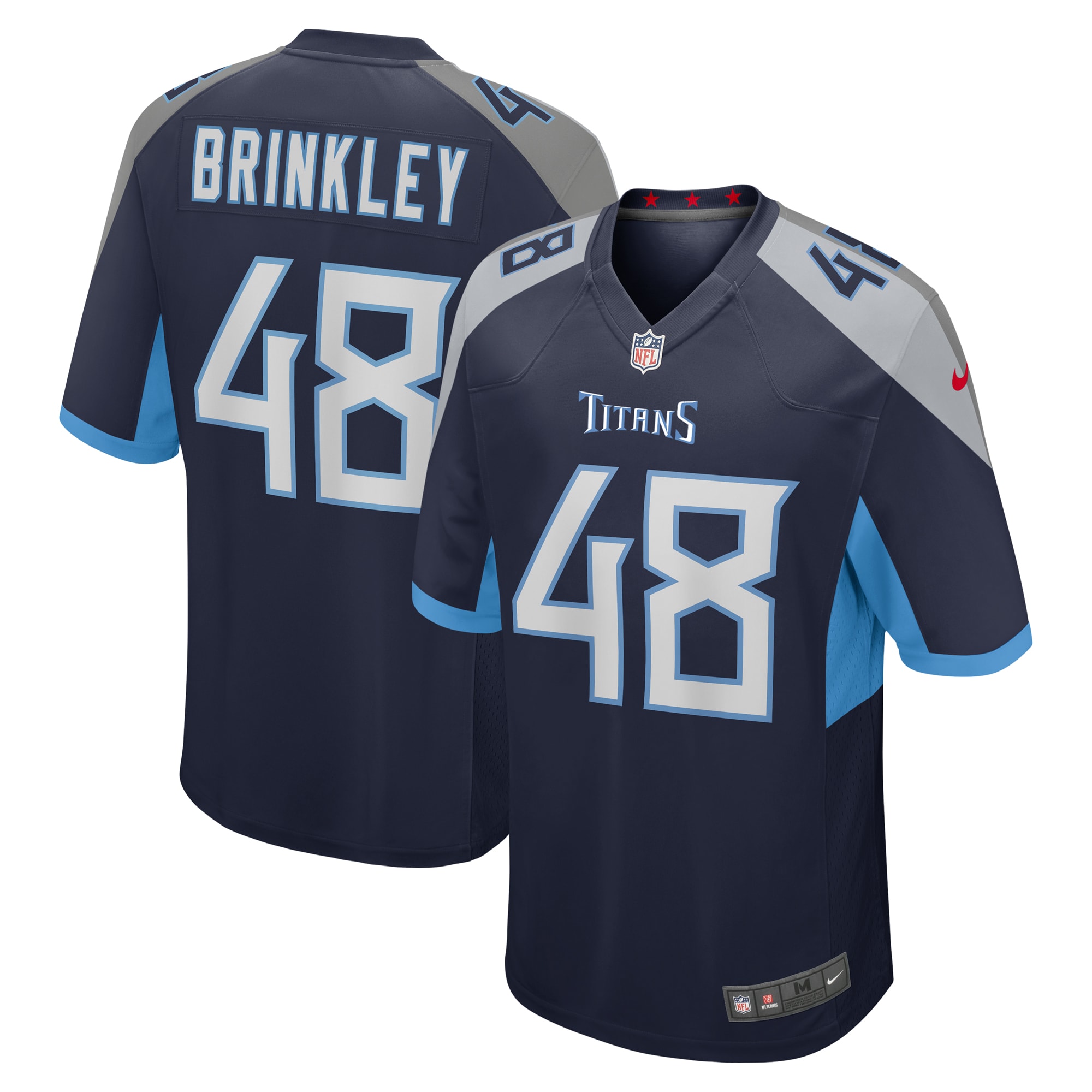 Tennessee Titans Beau Brinkley Navy Game NFL Jersey Men's