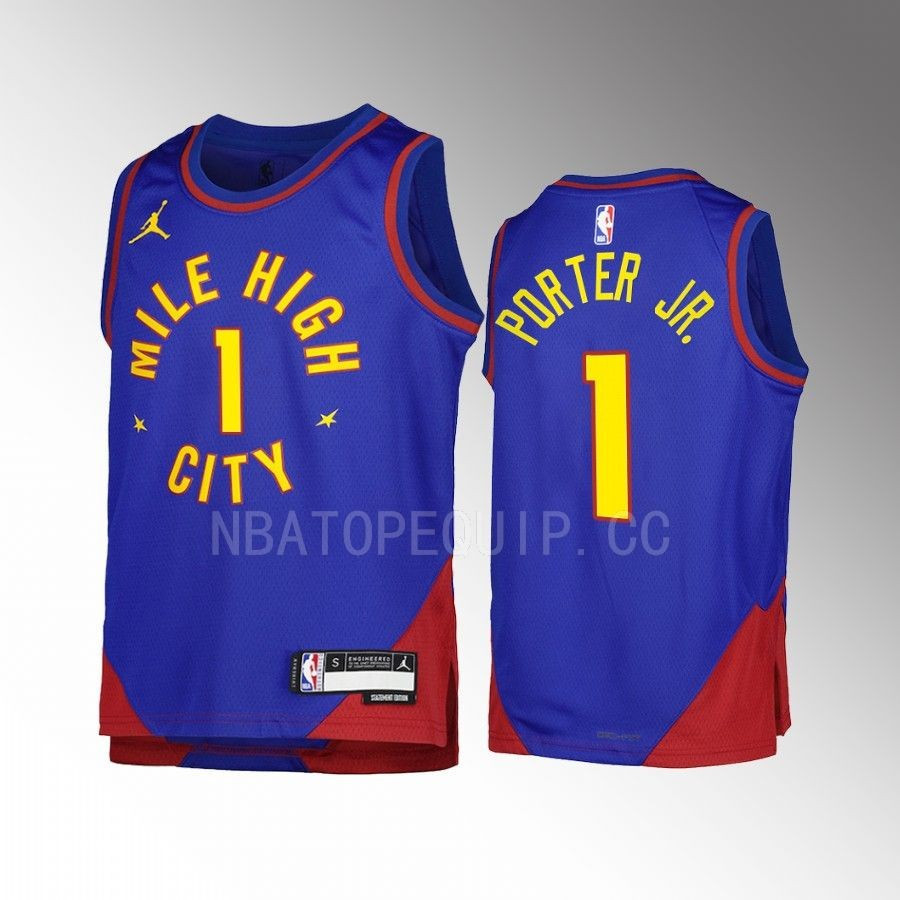 Denver Nuggets Michael Porter Jr. 1 Statement Edition Blu Swingman NBA Jersey Men's