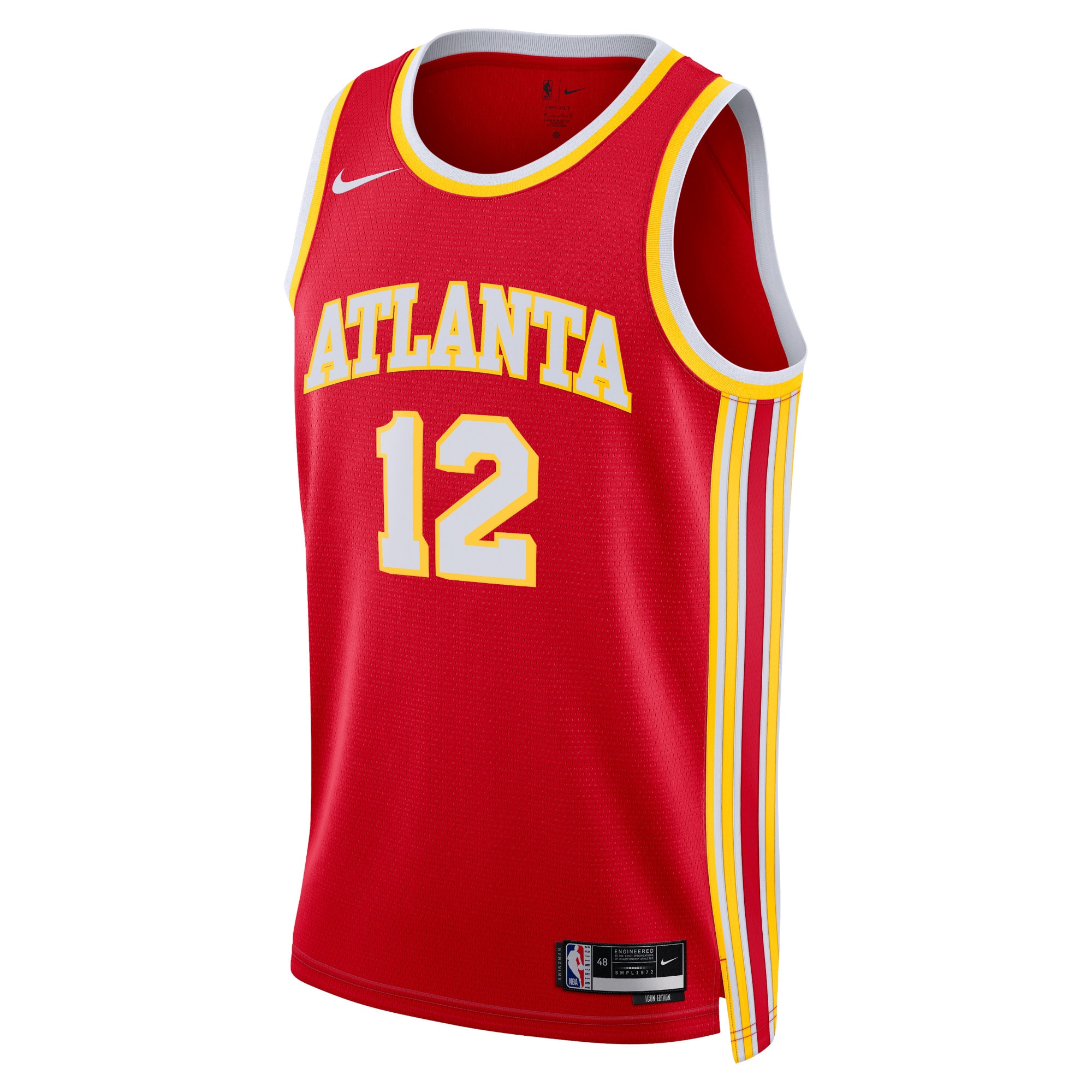 Atlanta Hawks Icon Edition Swingman Red De'Andre Hunte Unisex NBA Jersey Unisex