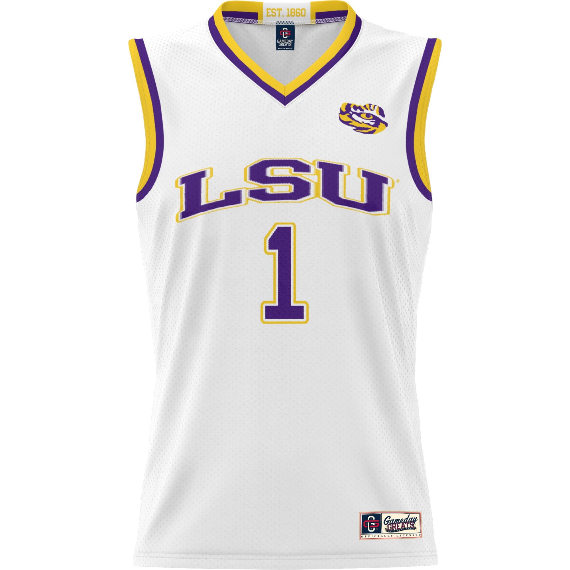 LSU Tigers ProSphere White #1 NCAA Jersey Men's