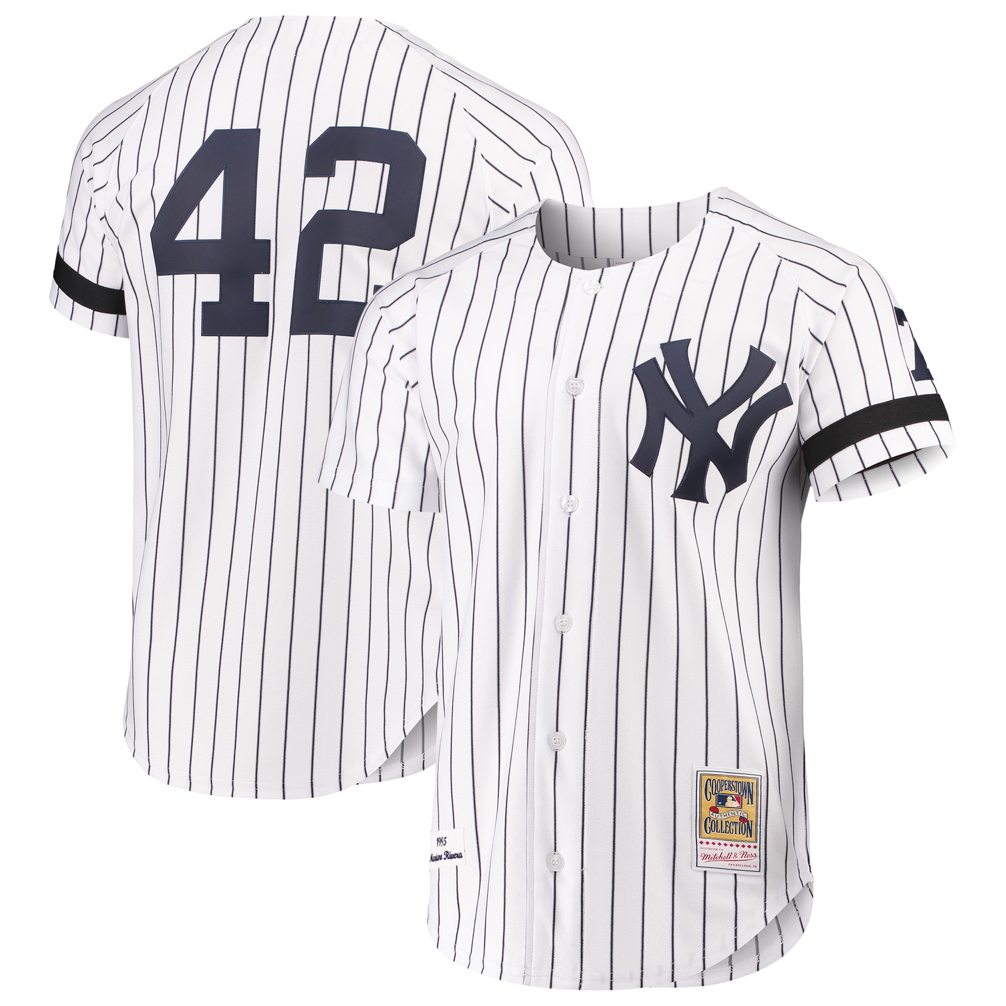 New York Yankees Mariano Rivera Mitchell Ness White MLB Jersey Men's