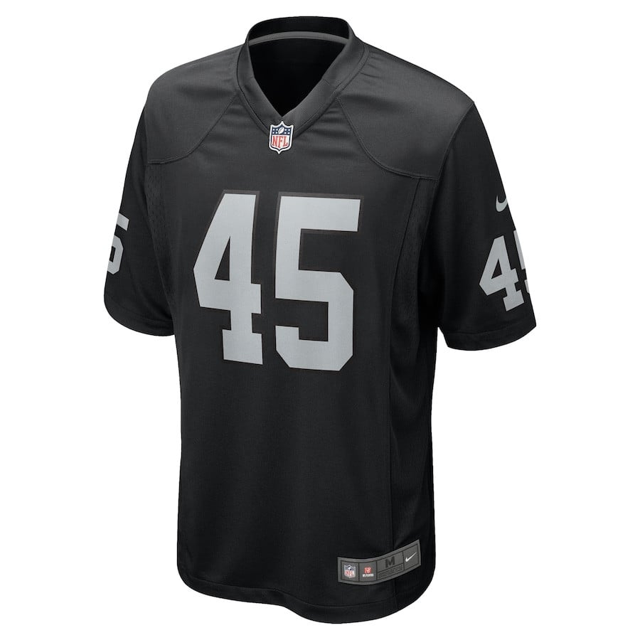Tommy Eichenberg 45 Las Vegas Raiders Team Game Black NFL Jersey Men's