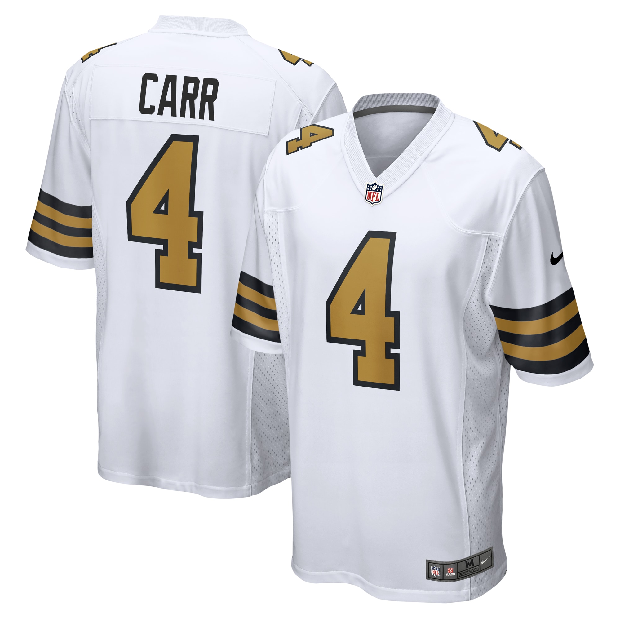 New Orleans Saints Derek Carr White Alternate Game NFL Jersey Men's