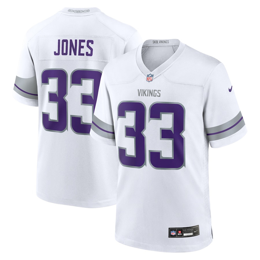Aaron Jones 33 Minnesota Vikings Alternate Game White NFL Jersey Men's